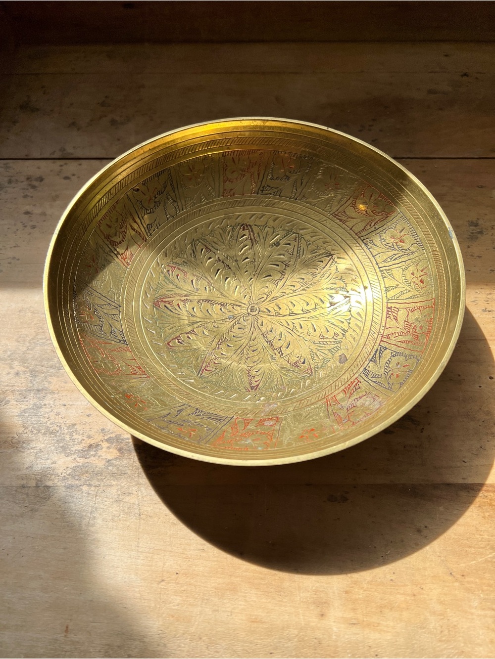 Brass Decorative India Bowl - Gold Accent